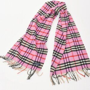 Burberry Pink Plaid Scarf — 12" Wide